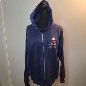Disney Disneyland blue zip up hoodie medium